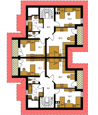Mirror image | Floor plan of second floor - NOVA 222